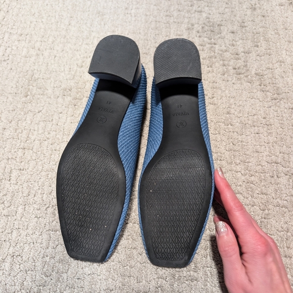 Vivia Square-Toe Chunky Heels (Melody) Denim Blue - Picture 5 of 7